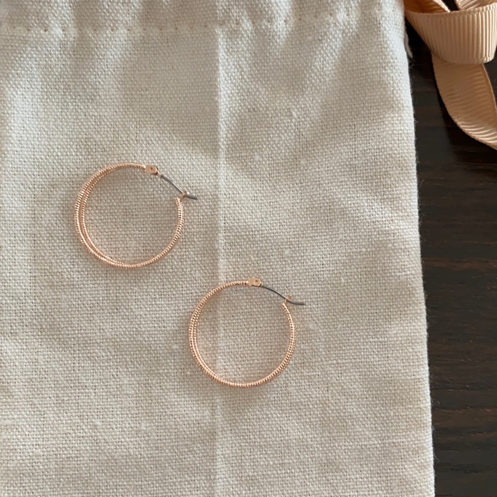 Double Hoop Rose Gold Hoops